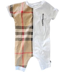 Burberry check print baby romper outfit